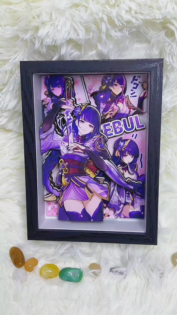 Genshin Impact Raiden Shogun 3D High-quality Photo Frame (7.5IN)